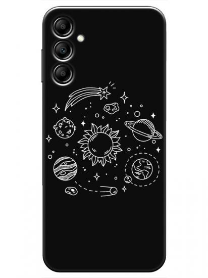 Samsung A14 Gezegen Siyah Telefon Kılıfı