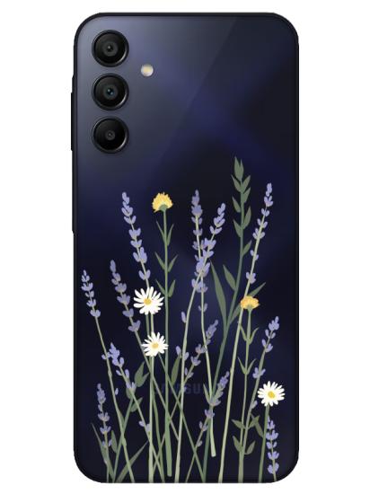 Samsung A15 Lavanta Desenli Şeffaf Telefon Kılıfı