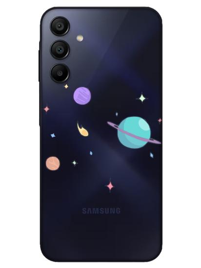 Samsung A15 Gezegen Tasarım Şeffaf Telefon Kılıfı