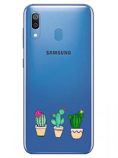 Samsung A20 Kaktüs Şeffaf Telefon Kılıfı