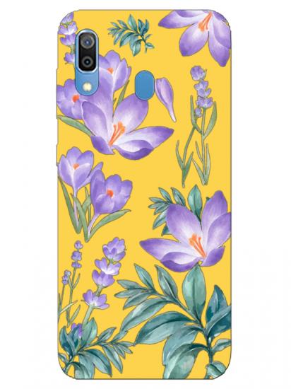 Samsung A20 Kış Çiçeği Sarı Telefon Kılıfı