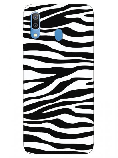 Samsung A20 Zebra Desen Siyah Telefon Kılıfı