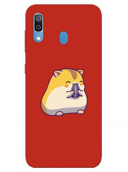 Samsung A20 Sevimli Hamster Kırmızı Telefon Kılıfı