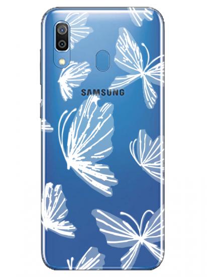 Samsung A20 Kelebek Şeffaf Telefon Kılıfı