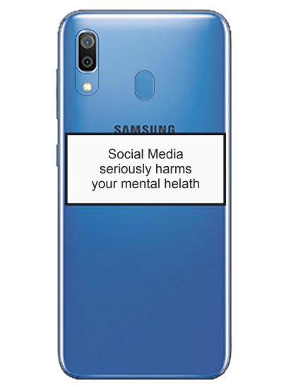 Samsung A20 Social Media Şeffaf Telefon Kılıfı