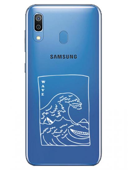 Samsung A20 Kanagawa Wave Şeffaf Telefon Kılıfı