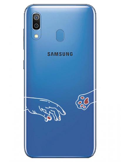 Samsung A20 Hand And Paw Şeffaf Telefon Kılıfı