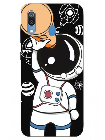 Samsung A20 Astronot Siyah Telefon Kılıfı