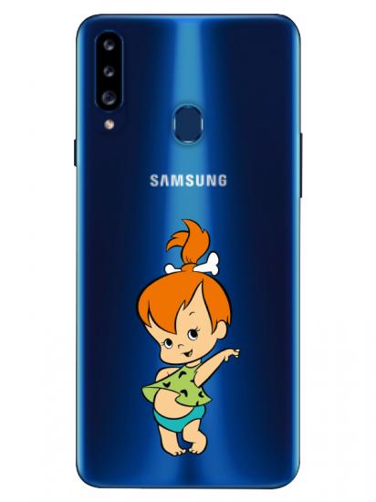 Samsung A20s Taş Devri Kız Bebek Şeffaf Telefon Kılıfı