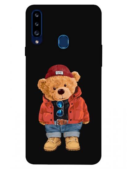 Samsung A20s Teddy Bear Siyah Telefon Kılıfı