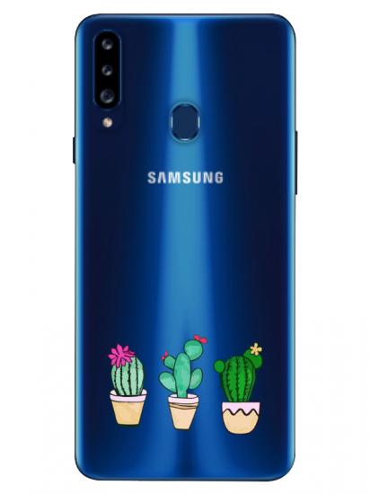 Samsung A20s Kaktüs Şeffaf Telefon Kılıfı
