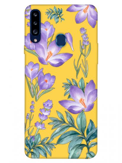 Samsung A20s Kış Çiçeği Sarı Telefon Kılıfı