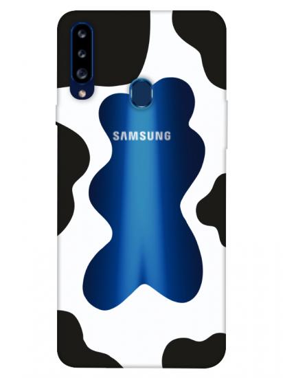 Samsung A20s İnek Desen Şeffaf Telefon Kılıfı