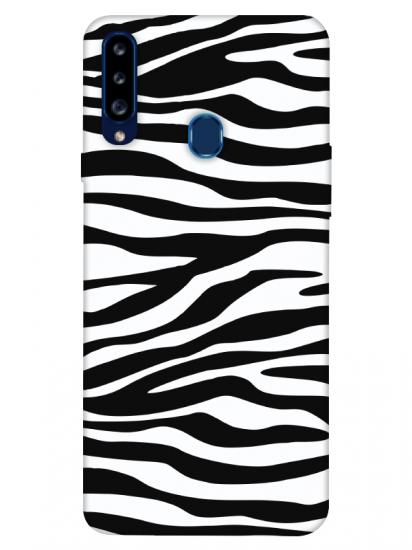 Samsung A20s Zebra Desen Siyah Telefon Kılıfı