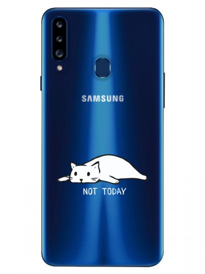 Samsung A20s Not Today Kedi Şeffaf Telefon Kılıfı