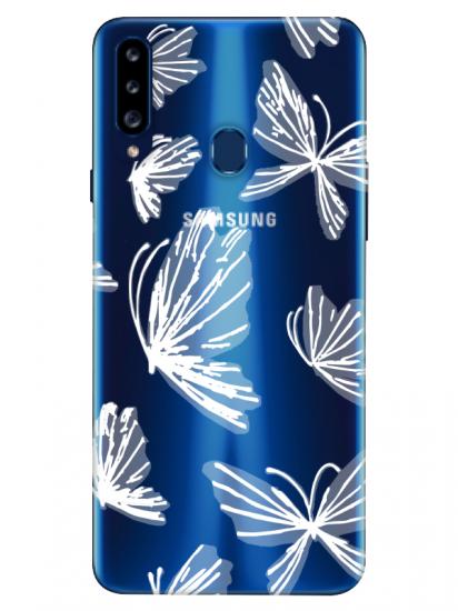 Samsung A20s Kelebek Şeffaf Telefon Kılıfı