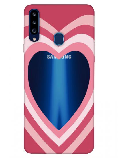 Samsung A20s Estetik Kalp Şeffaf Telefon Kılıfı