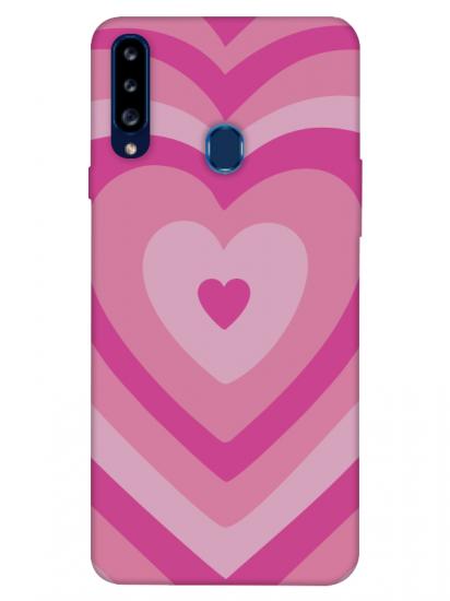 Samsung A20s Estetik Kalp Pembe Telefon Kılıfı