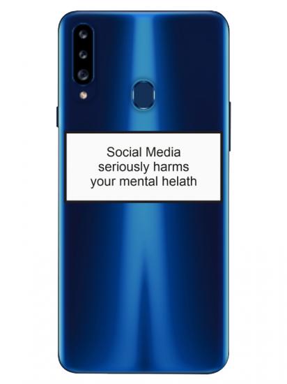 Samsung A20s Social Media Şeffaf Telefon Kılıfı