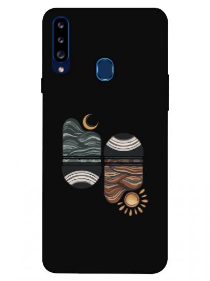 Samsung A20s Sunset Wave Siyah Telefon Kılıfı