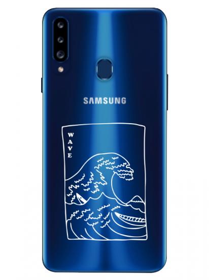 Samsung A20s Kanagawa Wave Şeffaf Telefon Kılıfı