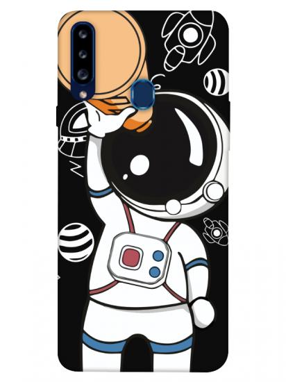 Samsung A20s Astronot Siyah Telefon Kılıfı