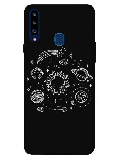 Samsung A20s Gezegen Siyah Telefon Kılıfı