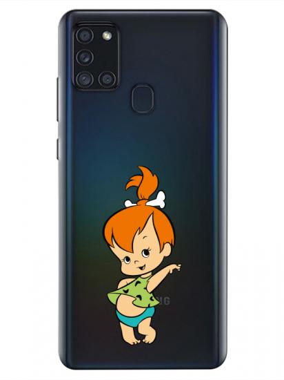 Samsung A21s Taş Devri Kız Bebek Şeffaf Telefon Kılıfı