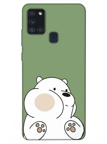Samsung A21s Panda Yeşil Telefon Kılıfı