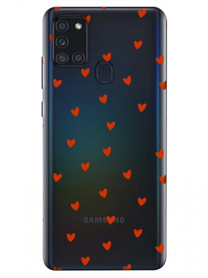 Samsung A21s Minik Kalpler Şeffaf Telefon Kılıfı