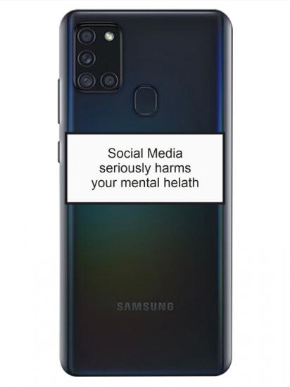 Samsung A21s Social Media Şeffaf Telefon Kılıfı