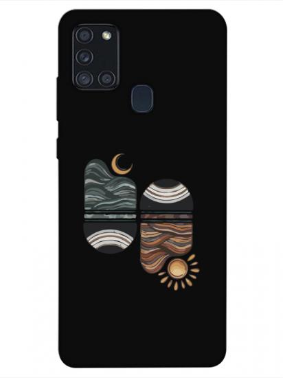 Samsung A21s Sunset Wave Siyah Telefon Kılıfı