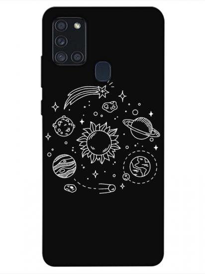Samsung A21s Gezegen Siyah Telefon Kılıfı