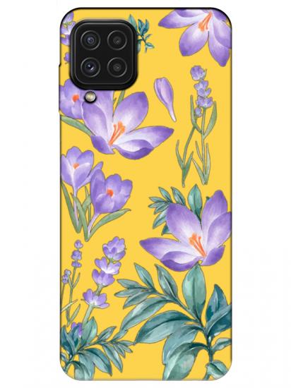 Samsung A22 Kış Çiçeği Sarı Telefon Kılıfı