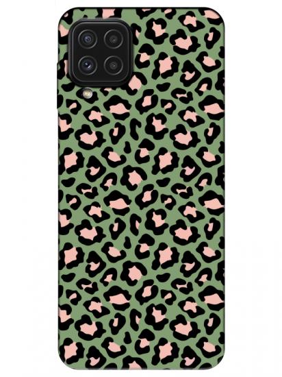 Samsung A22 Leopar Desenli Yeşil Telefon Kılıfı
