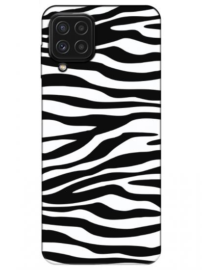 Samsung A22 Zebra Desen Siyah Telefon Kılıfı