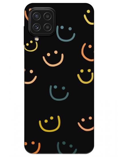Samsung A22 Emoji Gülen Yüz Siyah Telefon Kılıfı