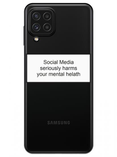 Samsung A22 Social Media Şeffaf Telefon Kılıfı