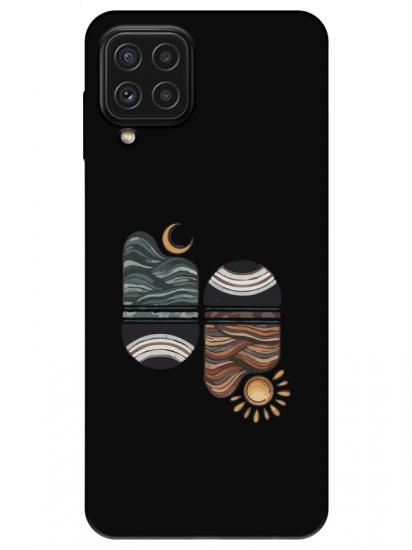 Samsung A22 Sunset Wave Siyah Telefon Kılıfı