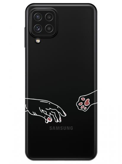 Samsung A22 Hand And Paw Şeffaf Telefon Kılıfı