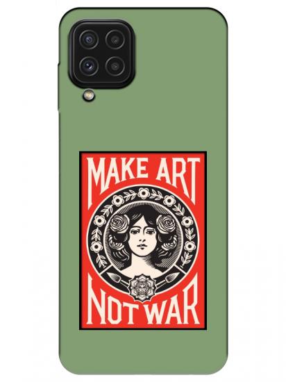 Samsung A22 Make Art Not War Yeşil Telefon Kılıfı