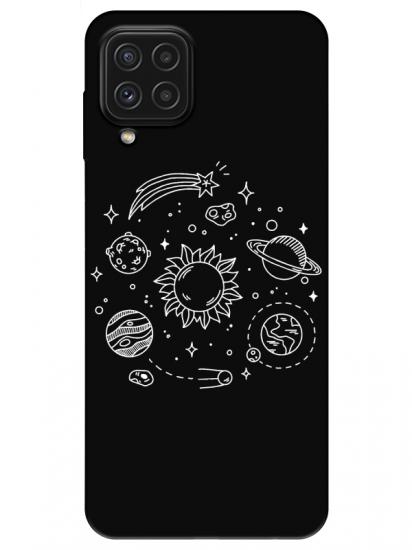 Samsung A22 Gezegen Siyah Telefon Kılıfı
