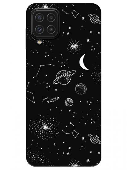 Samsung A22 Gezegenler Siyah Telefon Kılıfı