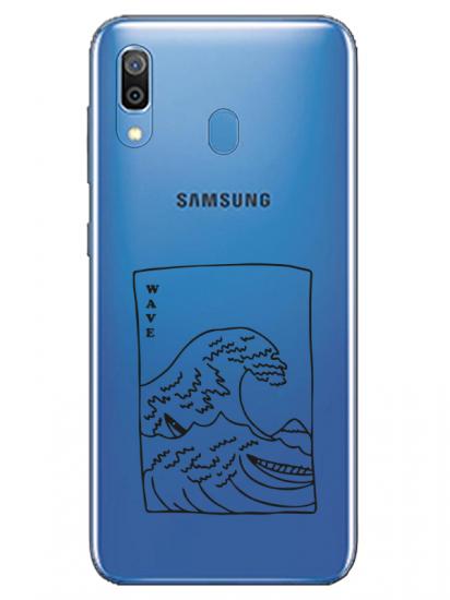 Samsung A30 Kanagawa Wave Şeffaf Telefon Kılıfı