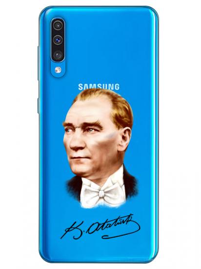 Samsung A30s Atatürk İmzalı Şeffaf Telefon Kılıfı