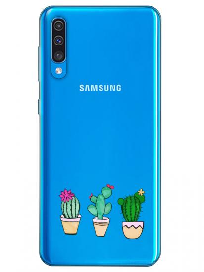 Samsung A30s Kaktüs Şeffaf Telefon Kılıfı