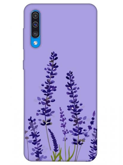Samsung A30s Lavanta Desenli Lila Telefon Kılıfı