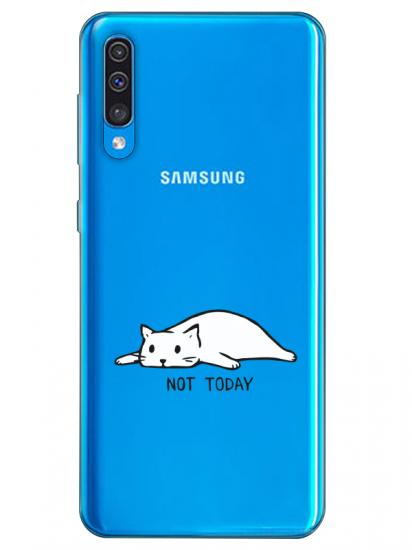 Samsung A30s Not Today Kedi Şeffaf Telefon Kılıfı