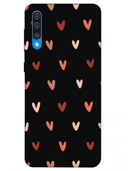 Samsung A30s Kalp Desen Siyah Telefon Kılıfı