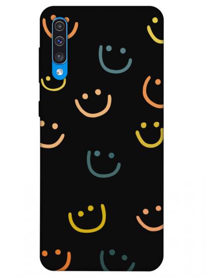 Samsung A30s Emoji Gülen Yüz Siyah Telefon Kılıfı